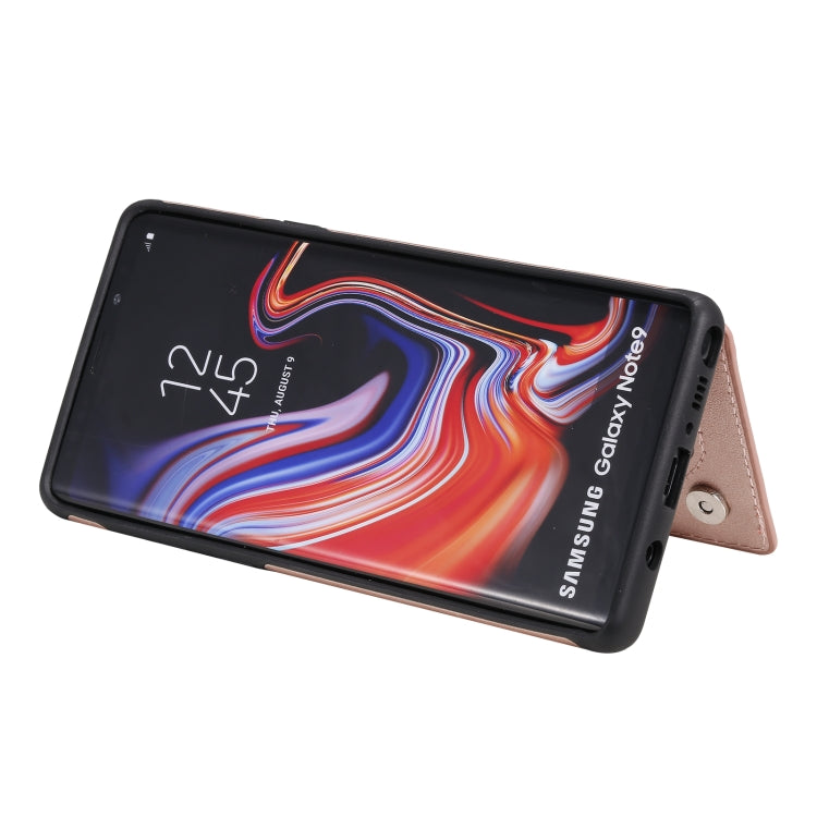 For Samsung Galaxy Note9 Flower Embossing Pattern Shockproof Protective Case with Holder & Card Slots & Photo Frame