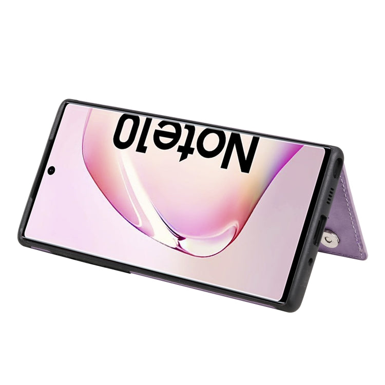 For Samsung Galaxy Note10 Flower Embossing Pattern Shockproof Protective Case with Holder & Card Slots & Photo Frame