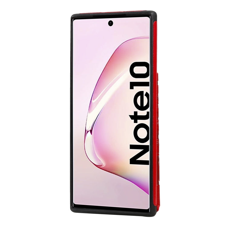 For Samsung Galaxy Note10 Flower Embossing Pattern Shockproof Protective Case with Holder & Card Slots & Photo Frame