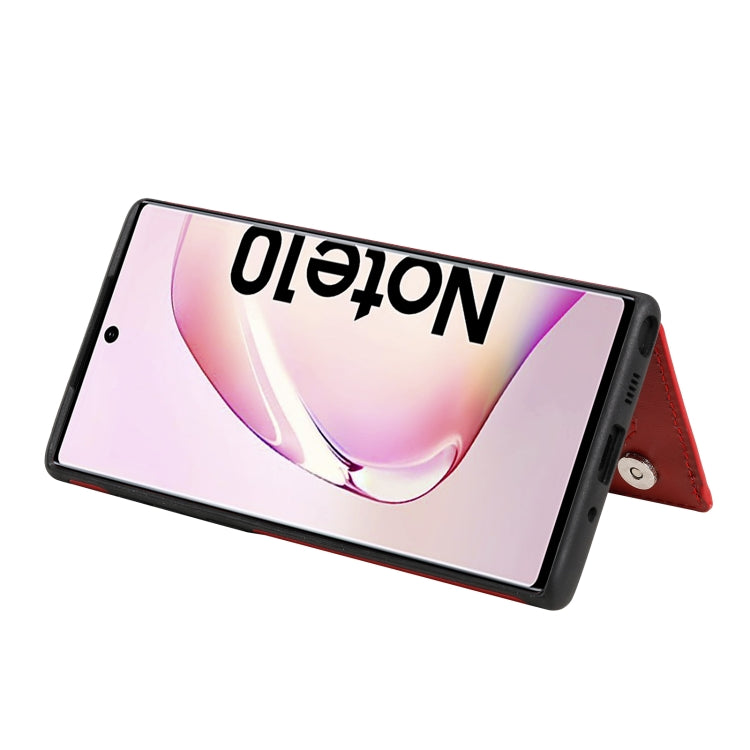 For Samsung Galaxy Note10 Flower Embossing Pattern Shockproof Protective Case with Holder & Card Slots & Photo Frame