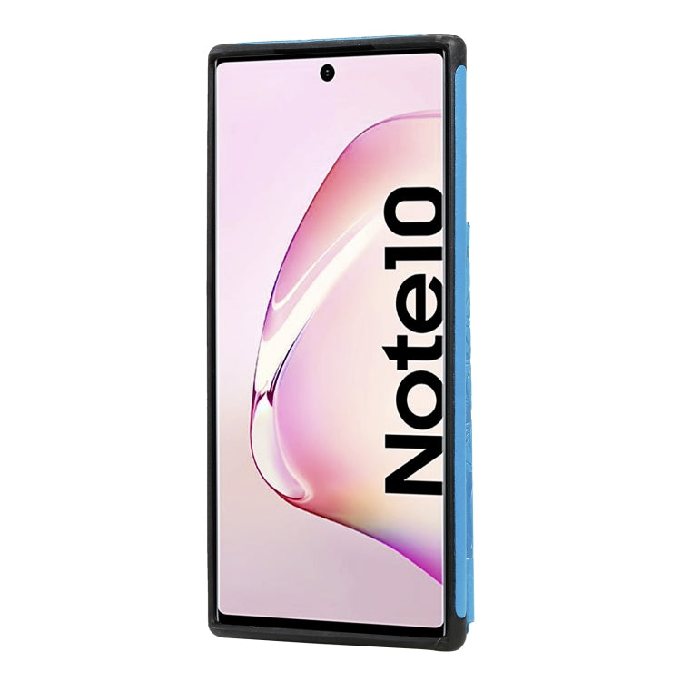 For Samsung Galaxy Note10 Flower Embossing Pattern Shockproof Protective Case with Holder & Card Slots & Photo Frame