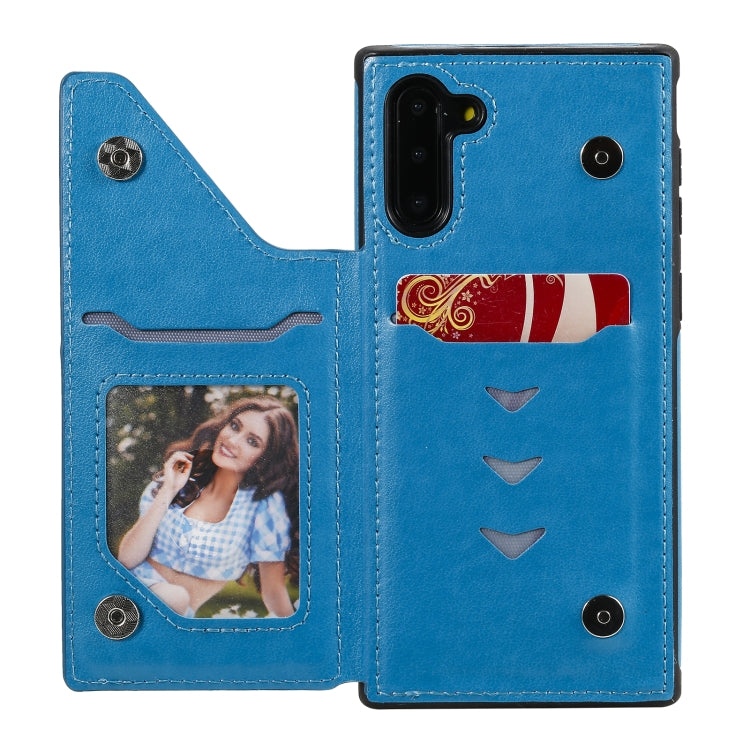 For Samsung Galaxy Note10 Flower Embossing Pattern Shockproof Protective Case with Holder & Card Slots & Photo Frame