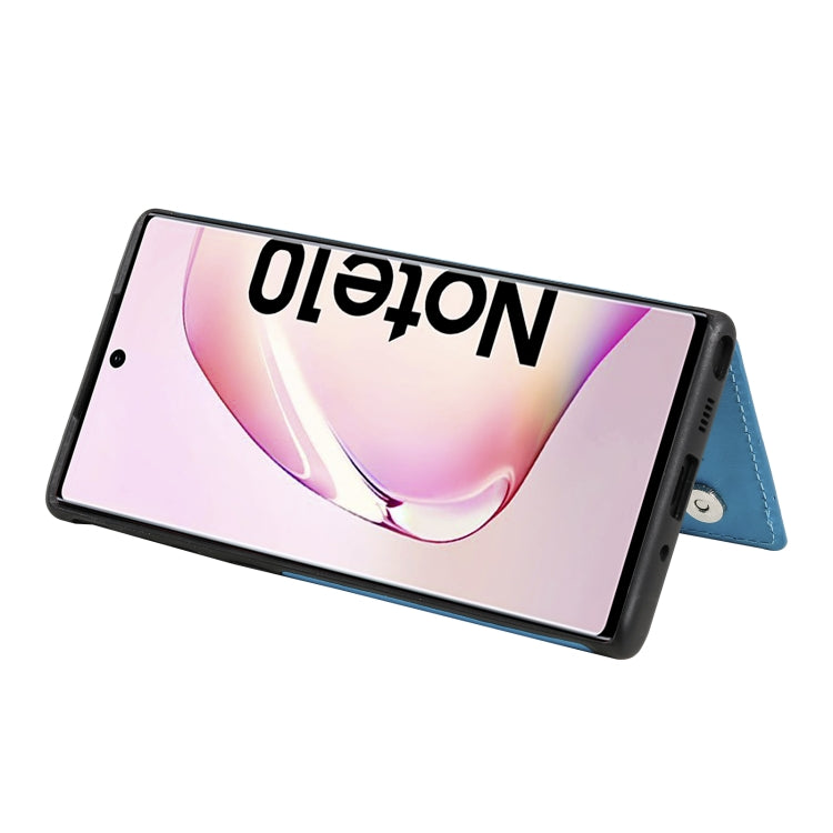 For Samsung Galaxy Note10 Flower Embossing Pattern Shockproof Protective Case with Holder & Card Slots & Photo Frame