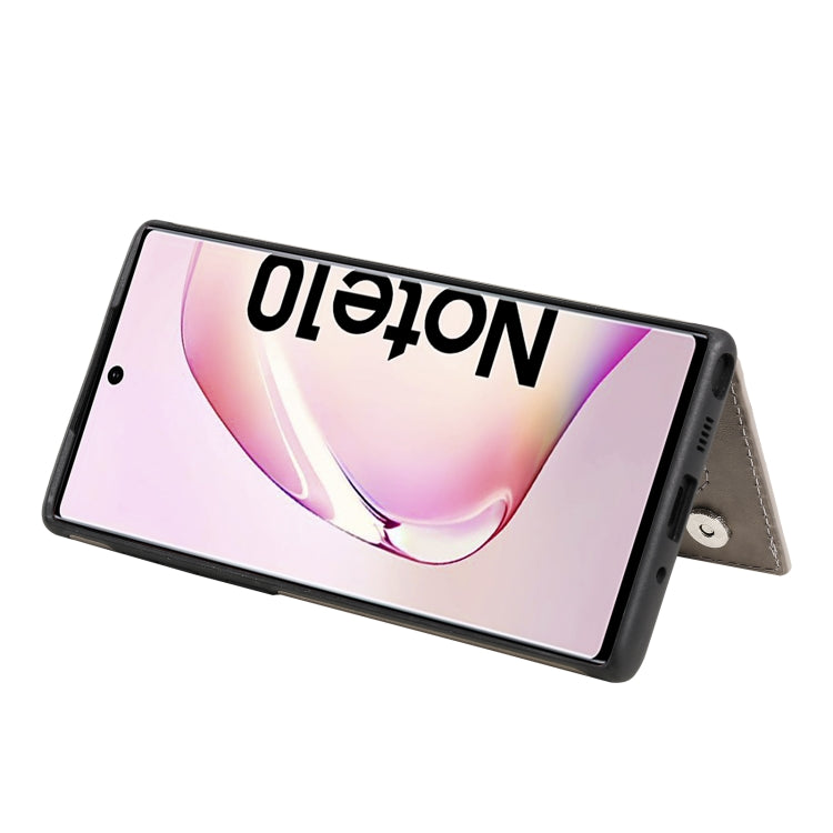 For Samsung Galaxy Note10 Flower Embossing Pattern Shockproof Protective Case with Holder & Card Slots & Photo Frame