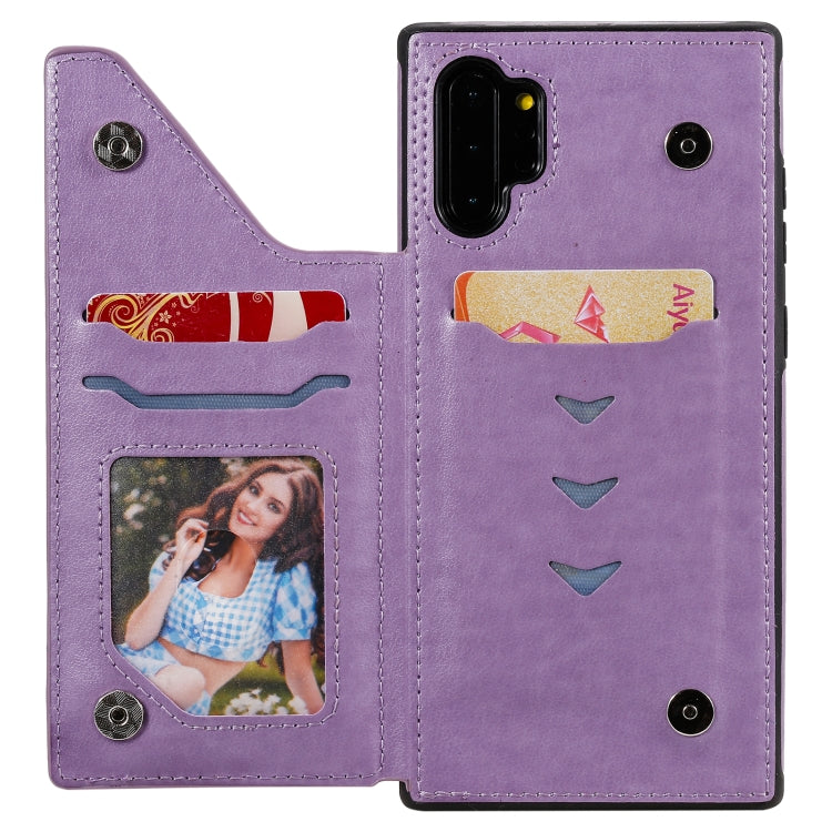For Samsung Galaxy Note 10 Pro Flower Embossing Pattern Shockproof Protective Case with Holder & Card Slots & Photo Frame