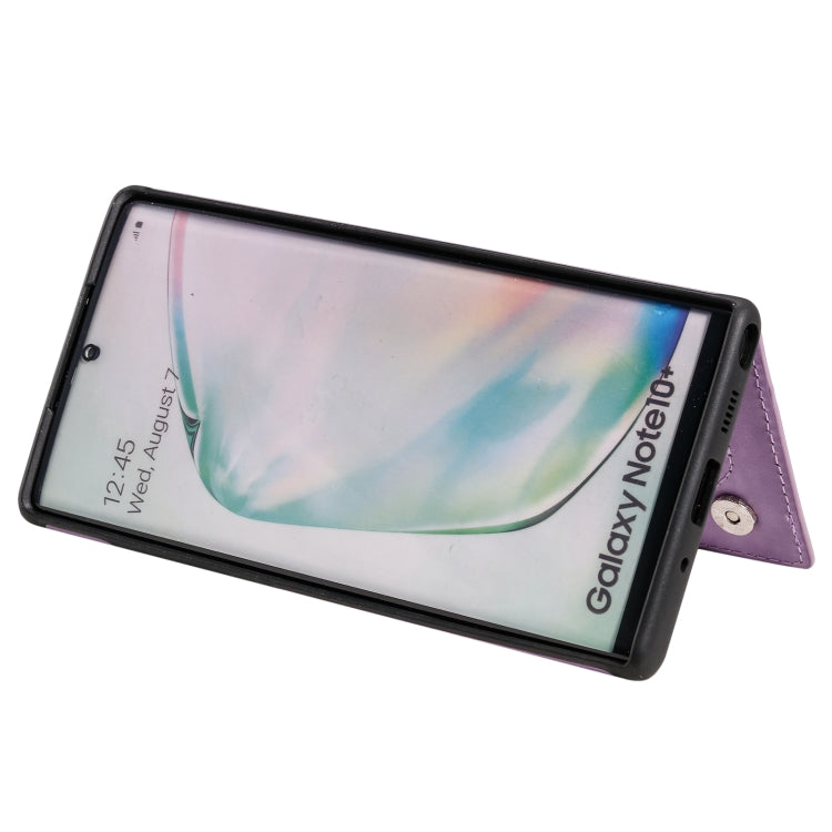 For Samsung Galaxy Note 10 Pro Flower Embossing Pattern Shockproof Protective Case with Holder & Card Slots & Photo Frame
