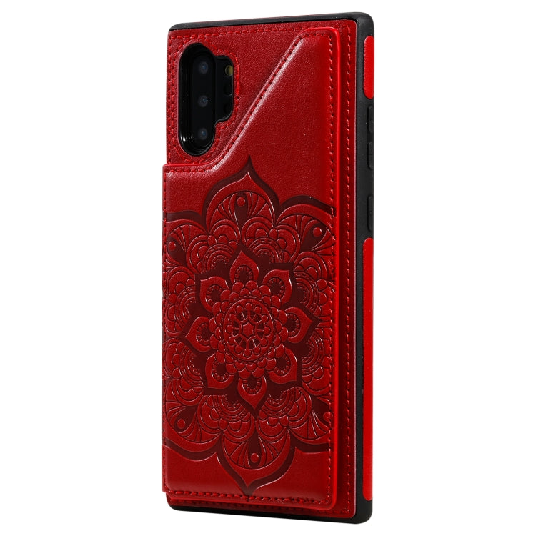 For Samsung Galaxy Note 10 Pro Flower Embossing Pattern Shockproof Protective Case with Holder & Card Slots & Photo Frame