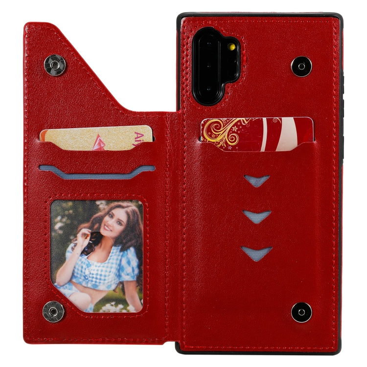 For Samsung Galaxy Note 10 Pro Flower Embossing Pattern Shockproof Protective Case with Holder & Card Slots & Photo Frame
