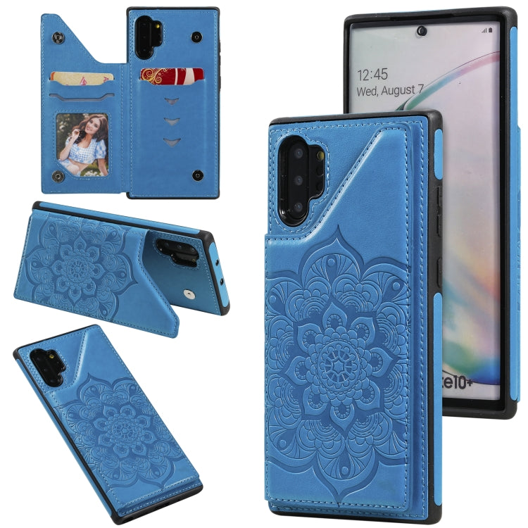 For Samsung Galaxy Note 10 Pro Flower Embossing Pattern Shockproof Protective Case with Holder & Card Slots & Photo Frame
