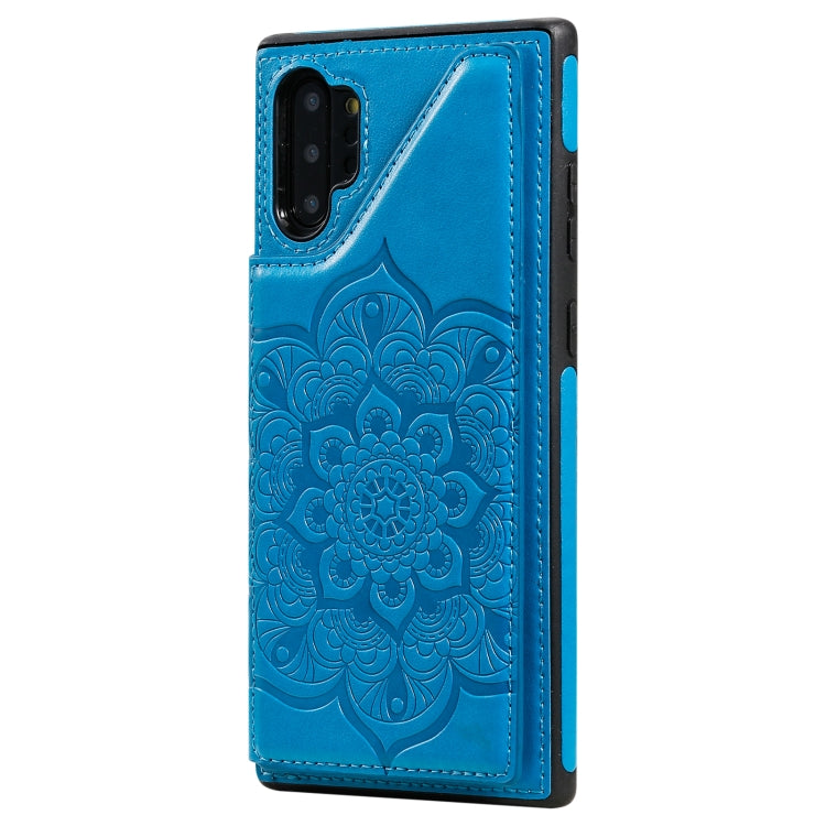 For Samsung Galaxy Note 10 Pro Flower Embossing Pattern Shockproof Protective Case with Holder & Card Slots & Photo Frame