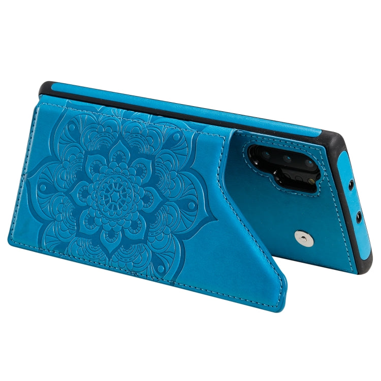 For Samsung Galaxy Note 10 Pro Flower Embossing Pattern Shockproof Protective Case with Holder & Card Slots & Photo Frame