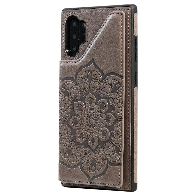 For Samsung Galaxy Note 10 Pro Flower Embossing Pattern Shockproof Protective Case with Holder & Card Slots & Photo Frame