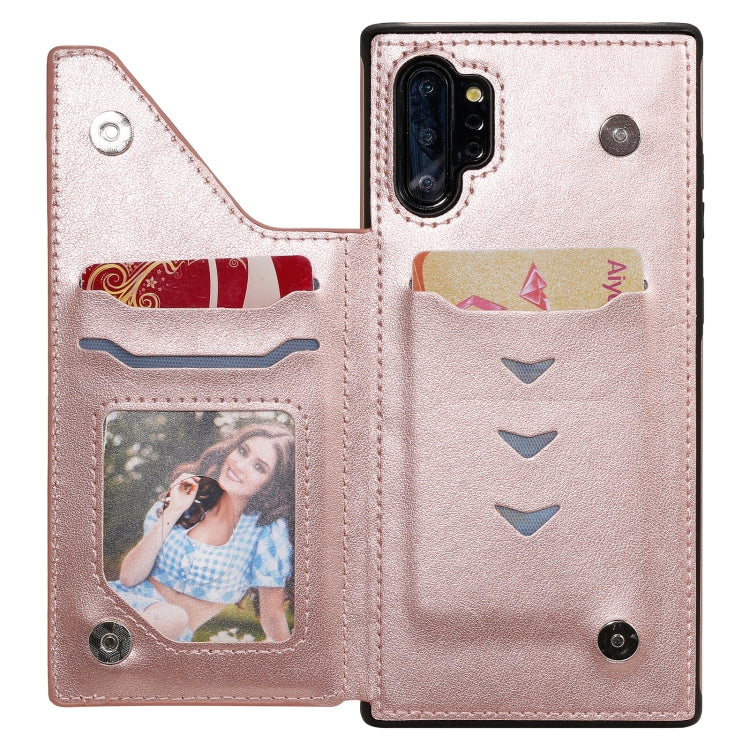 For Samsung Galaxy Note 10 Pro Flower Embossing Pattern Shockproof Protective Case with Holder & Card Slots & Photo Frame