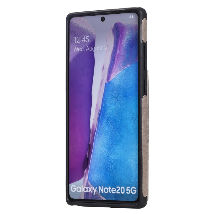 For Samsung Galaxy Note20 Flower Embossing Pattern Shockproof Protective Case with Holder & Card Slots & Photo Frame
