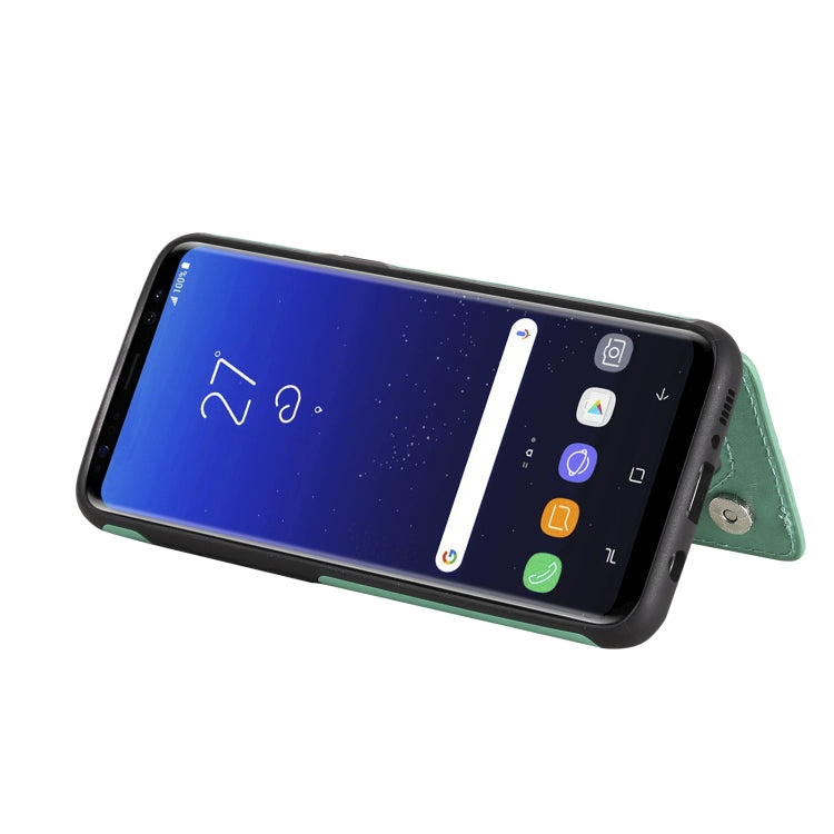 For Samsung Galaxy S8 Flower Embossing Pattern Shockproof Protective Case with Holder & Card Slots & Photo Frame