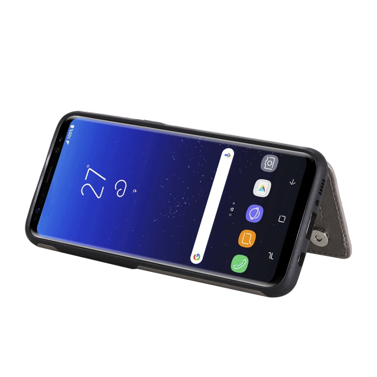 For Samsung Galaxy S8 Flower Embossing Pattern Shockproof Protective Case with Holder & Card Slots & Photo Frame