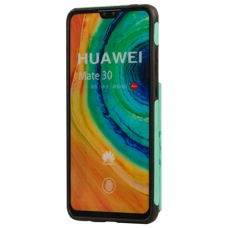 For Huawei Mate 30 Flower Embossing Pattern Shockproof Protective Case with Holder & Card Slots & Photo Frame