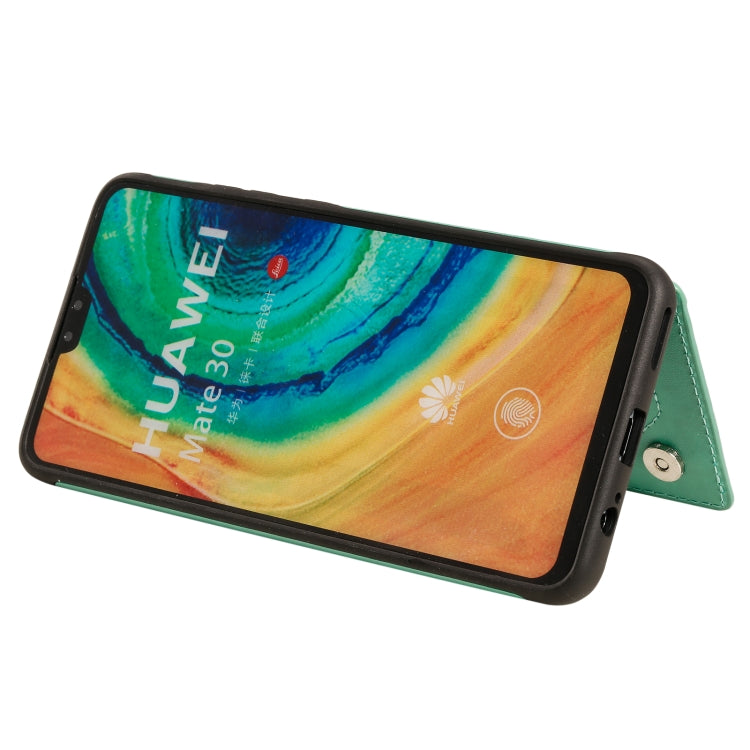 For Huawei Mate 30 Flower Embossing Pattern Shockproof Protective Case with Holder & Card Slots & Photo Frame