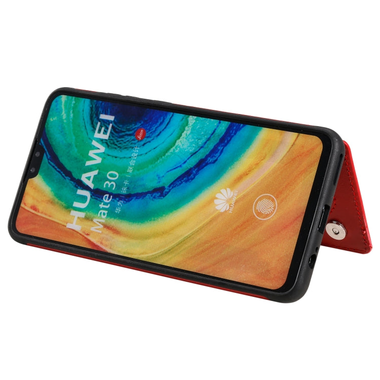 For Huawei Mate 30 Flower Embossing Pattern Shockproof Protective Case with Holder & Card Slots & Photo Frame