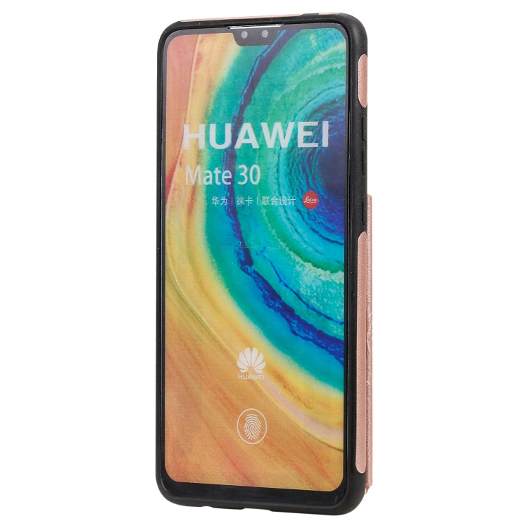 For Huawei Mate 30 Flower Embossing Pattern Shockproof Protective Case with Holder & Card Slots & Photo Frame