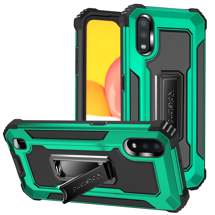 For Samsung Galaxy A01 (US Version) Knight Jazz PC+TPU Shockproof Protective Case with Foldable Holder