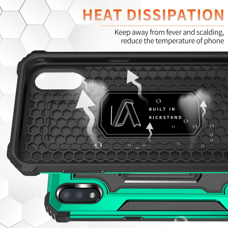 For Samsung Galaxy A01 (US Version) Knight Jazz PC+TPU Shockproof Protective Case with Foldable Holder