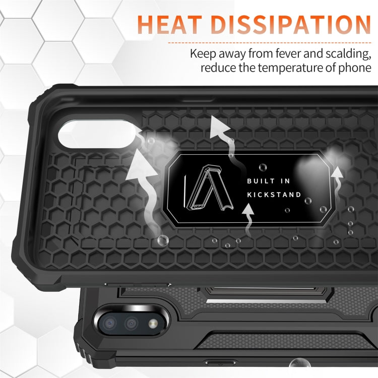 For Samsung Galaxy A01 (US Version) Knight Jazz PC+TPU Shockproof Protective Case with Foldable Holder