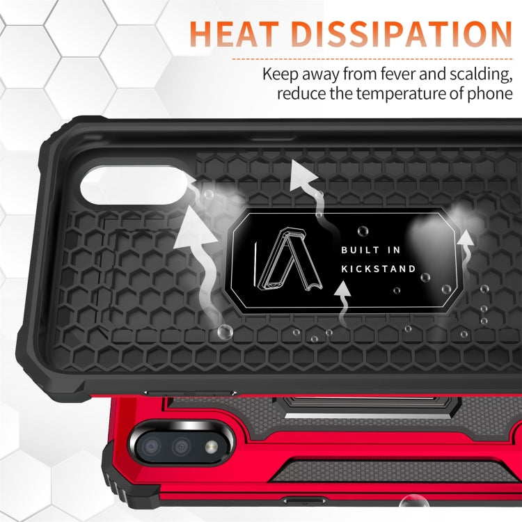 For Samsung Galaxy A01 (US Version) Knight Jazz PC+TPU Shockproof Protective Case with Foldable Holder