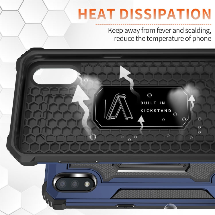 For Samsung Galaxy A01 (US Version) Knight Jazz PC+TPU Shockproof Protective Case with Foldable Holder