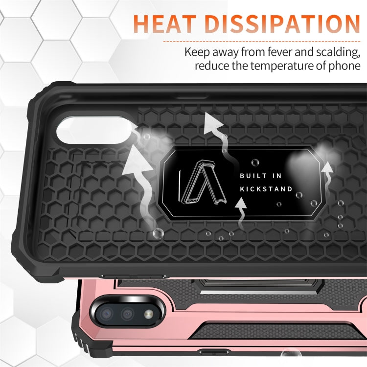 For Samsung Galaxy A01 (US Version) Knight Jazz PC+TPU Shockproof Protective Case with Foldable Holder