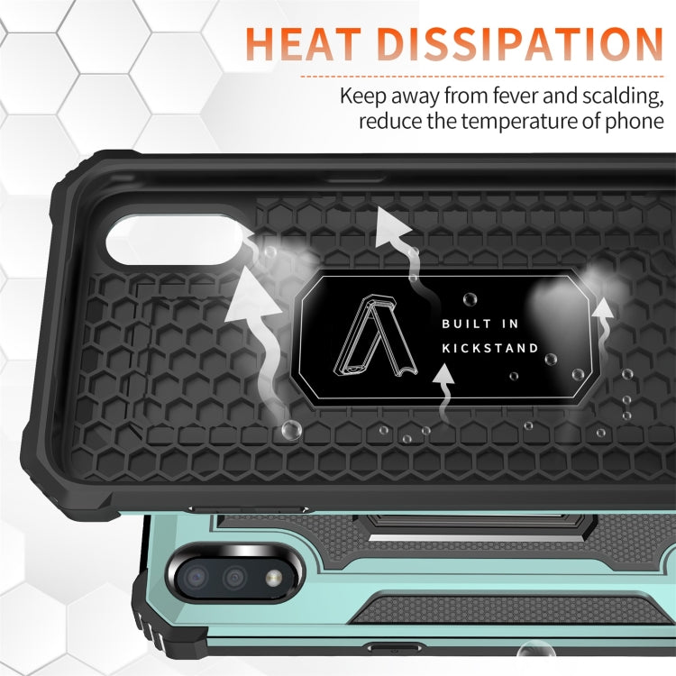 For Samsung Galaxy A01 (US Version) Knight Jazz PC+TPU Shockproof Protective Case with Foldable Holder