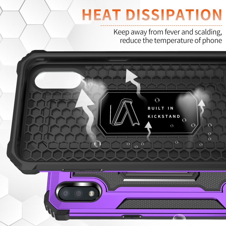 For Samsung Galaxy A01 (US Version) Knight Jazz PC+TPU Shockproof Protective Case with Foldable Holder