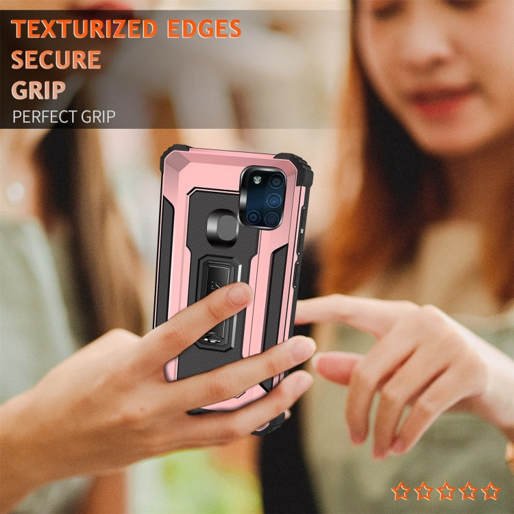 For Samsung Galaxy A21s Knight Jazz PC+TPU Shockproof Protective Case with Foldable Holder