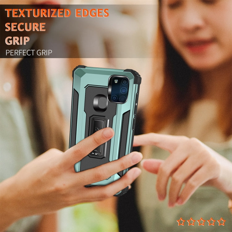 For Samsung Galaxy A21s Knight Jazz PC+TPU Shockproof Protective Case with Foldable Holder