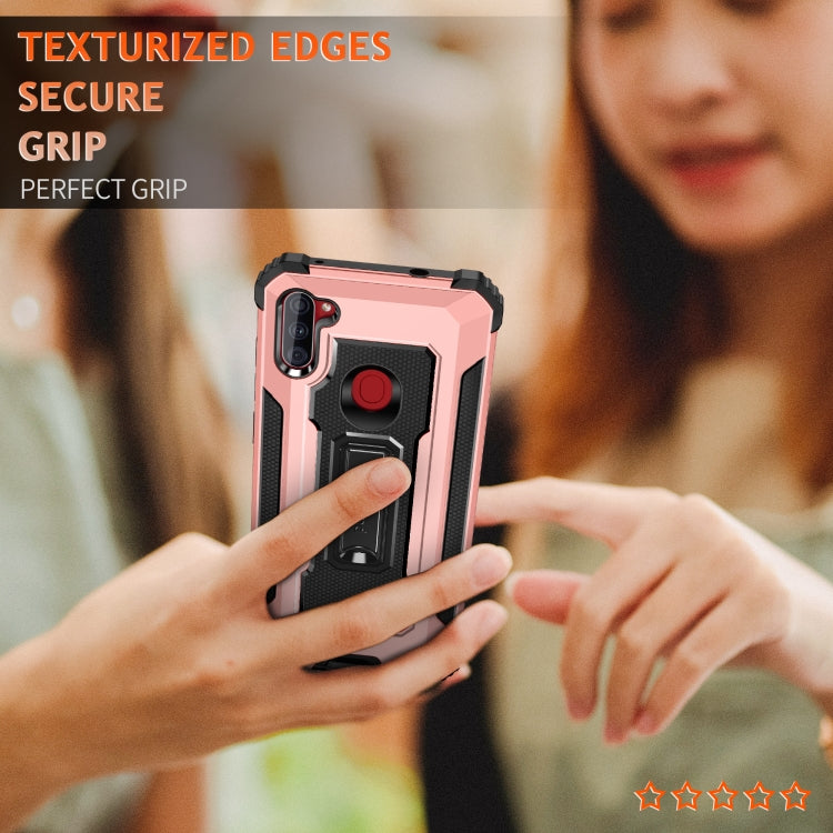 For Samsung Galaxy A11 (US Version) Knight Jazz PC+TPU Shockproof Protective Case with Foldable Holder