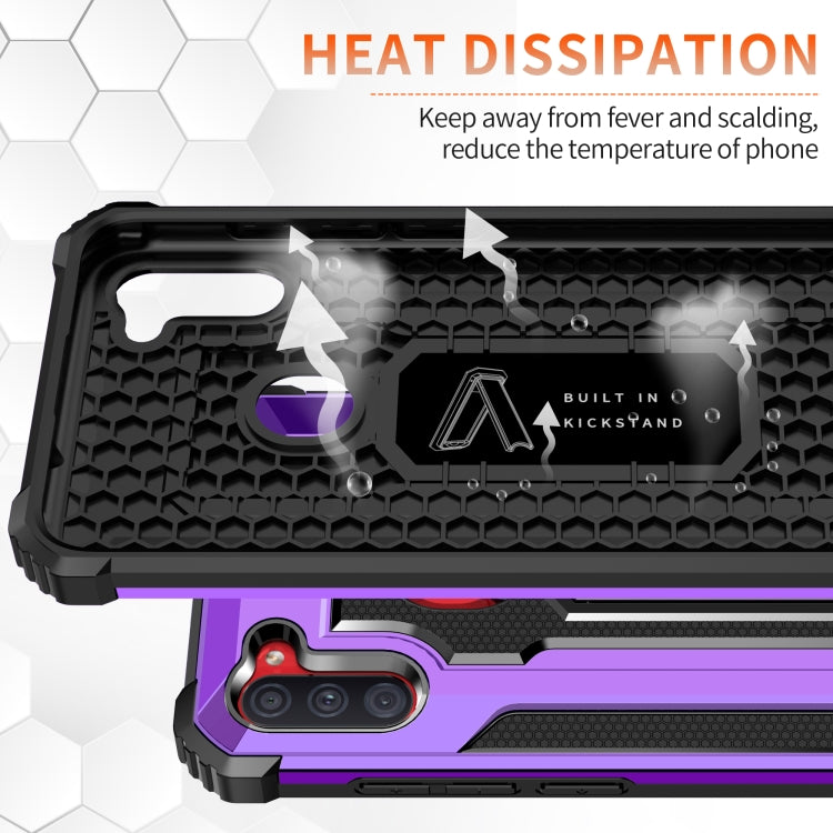 For Samsung Galaxy A11 (US Version) Knight Jazz PC+TPU Shockproof Protective Case with Foldable Holder