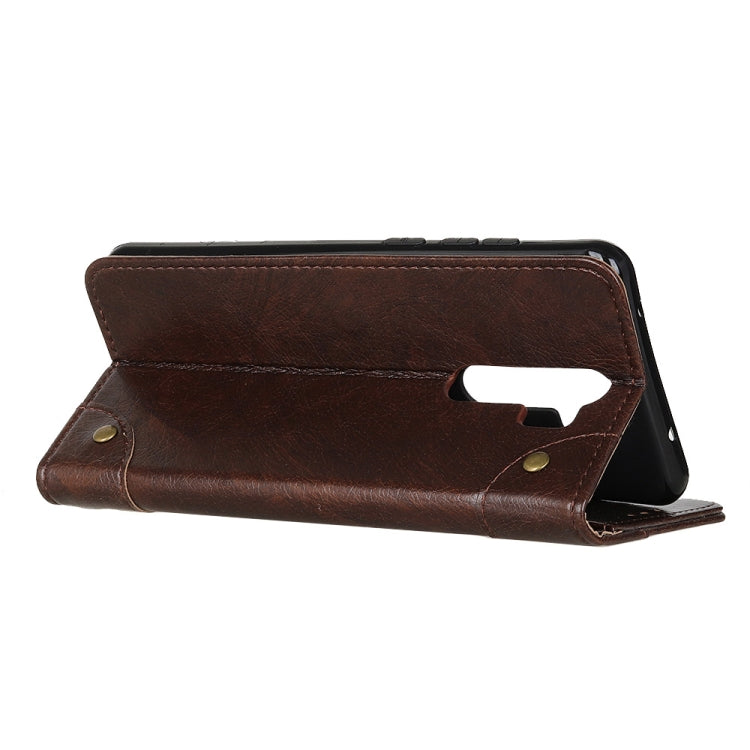 For OPPO A9 (2020) Copper Buckle Nappa Texture Horizontal Flip Leather Case with Holder & Card Slots & Wallet