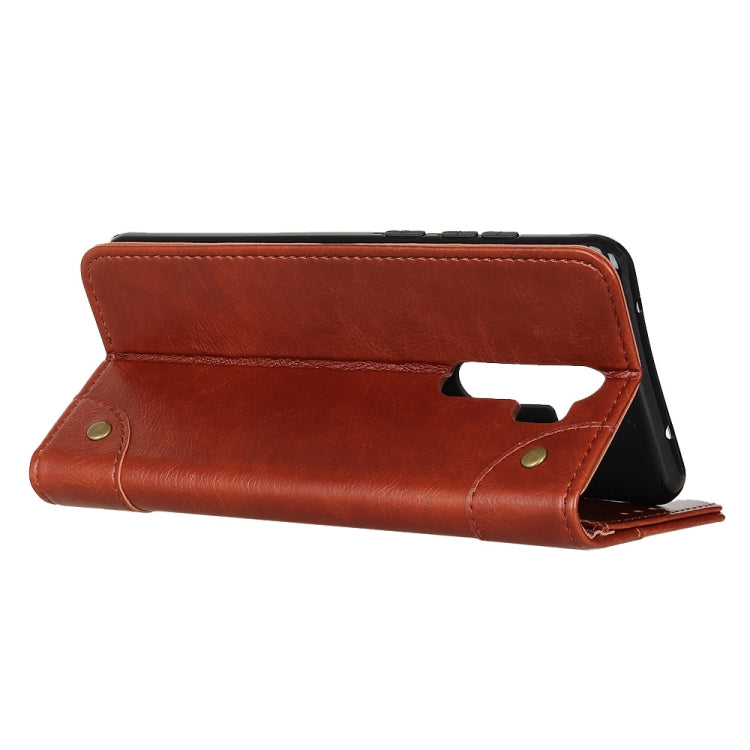 For OPPO A9 (2020) Copper Buckle Nappa Texture Horizontal Flip Leather Case with Holder & Card Slots & Wallet