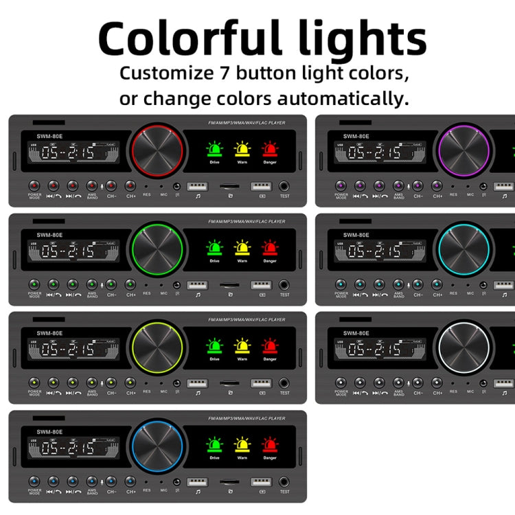 SWM-80E DC12V Car MP3 Support FM / AM & Bluetooth & Mobile Phone Voice Assistant & Drunk Driving Test Function