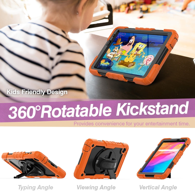 For Huawei MatePad T8 Shockproof Colorful Silicone + PC Protective Case with Holder & Shoulder Strap & Hand Strap