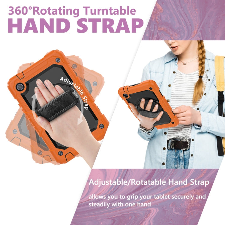 For Huawei MatePad T8 Shockproof Colorful Silicone + PC Protective Case with Holder & Shoulder Strap & Hand Strap