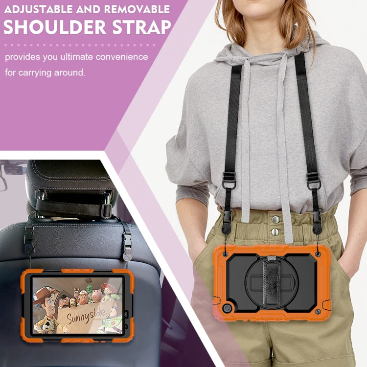For Huawei MatePad T8 Shockproof Colorful Silicone + PC Protective Case with Holder & Shoulder Strap & Hand Strap