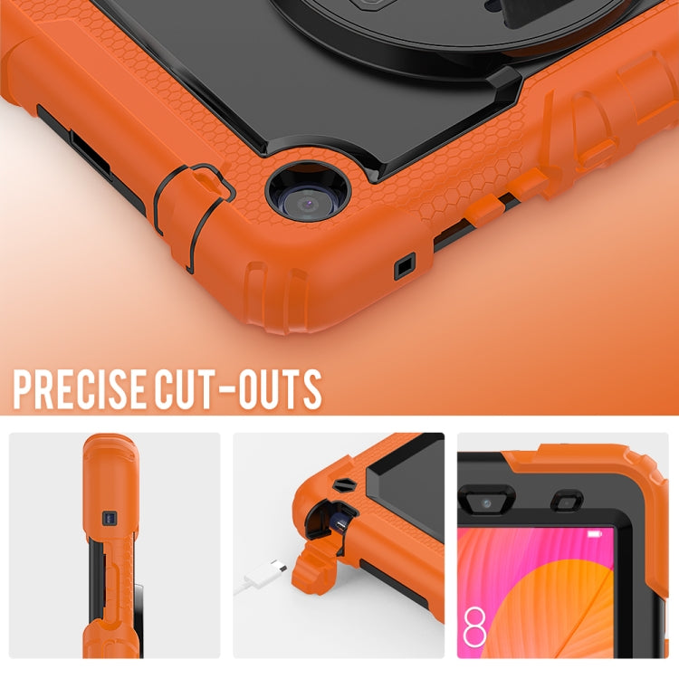 For Huawei MatePad T8 Shockproof Colorful Silicone + PC Protective Case with Holder & Shoulder Strap & Hand Strap