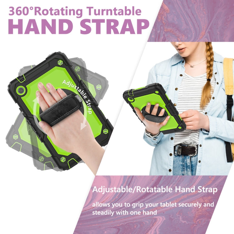 For Huawei MatePad T8 Shockproof Colorful Silicone + PC Protective Case with Holder & Shoulder Strap & Hand Strap