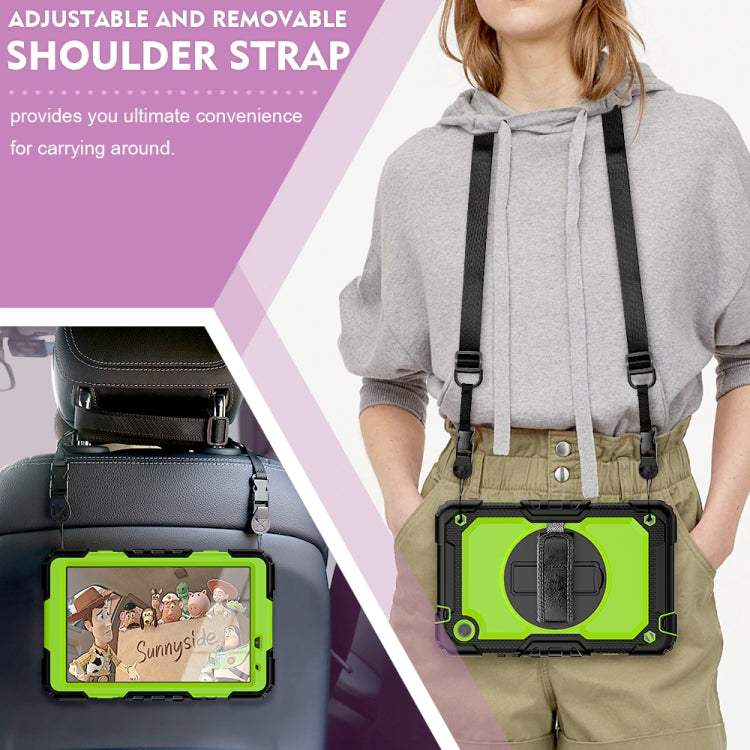 For Huawei MatePad T8 Shockproof Colorful Silicone + PC Protective Case with Holder & Shoulder Strap & Hand Strap