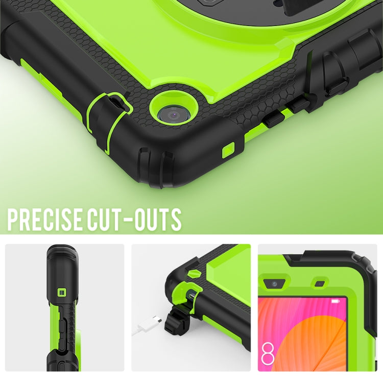 For Huawei MatePad T8 Shockproof Colorful Silicone + PC Protective Case with Holder & Shoulder Strap & Hand Strap