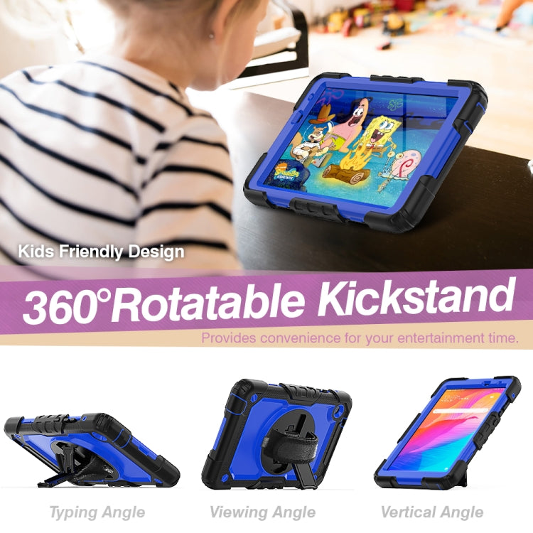 For Huawei MatePad T8 Shockproof Colorful Silicone + PC Protective Case with Holder & Shoulder Strap & Hand Strap