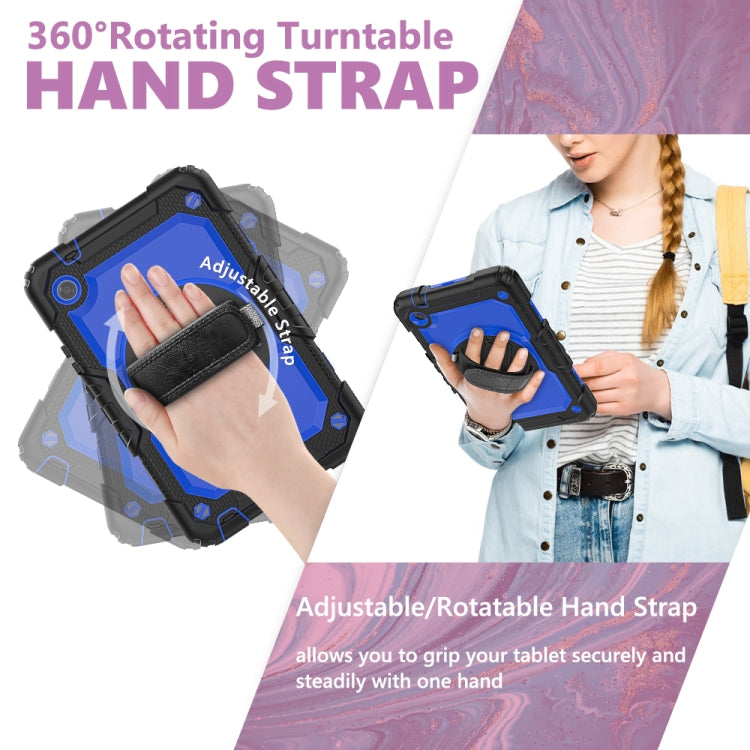 For Huawei MatePad T8 Shockproof Colorful Silicone + PC Protective Case with Holder & Shoulder Strap & Hand Strap