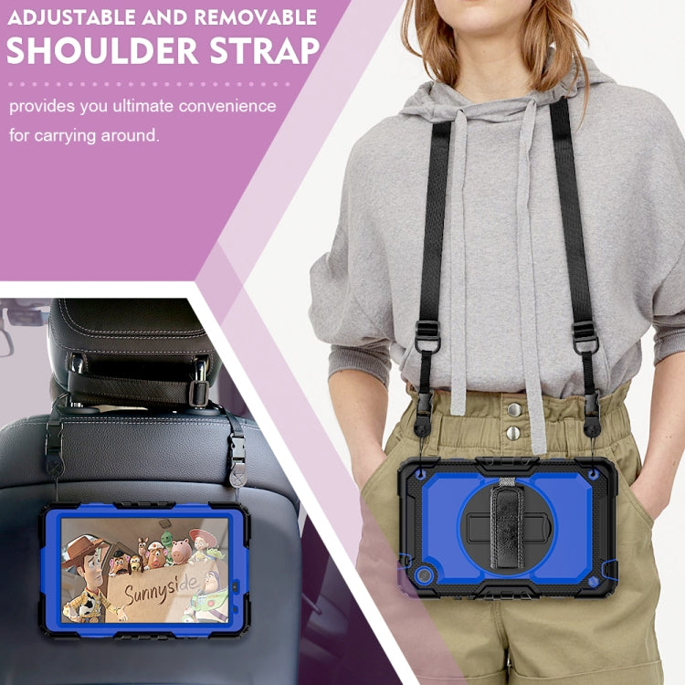 For Huawei MatePad T8 Shockproof Colorful Silicone + PC Protective Case with Holder & Shoulder Strap & Hand Strap