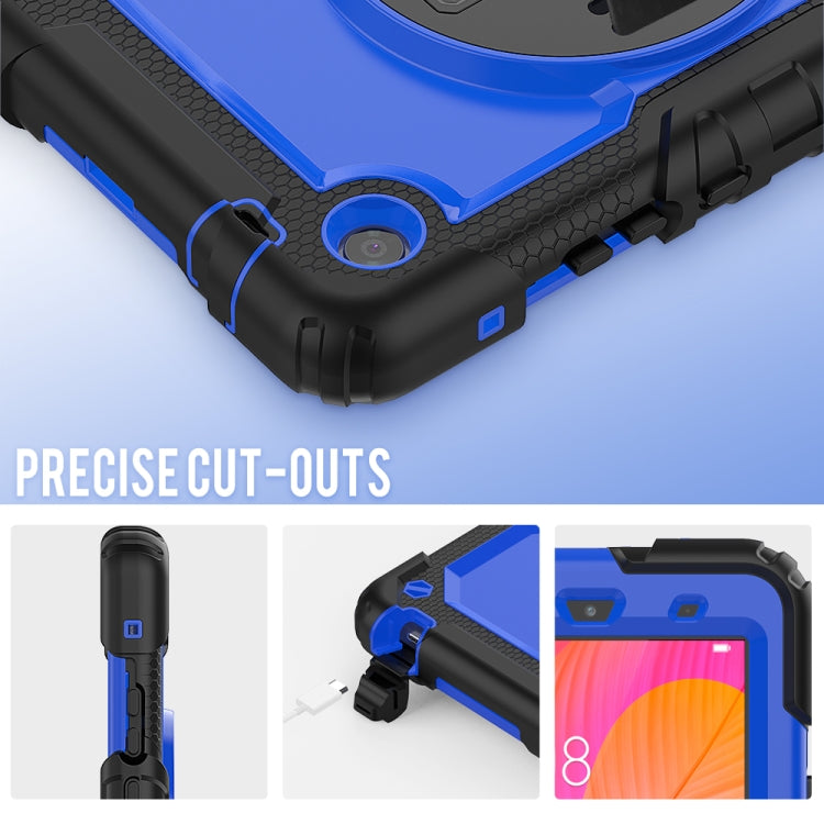 For Huawei MatePad T8 Shockproof Colorful Silicone + PC Protective Case with Holder & Shoulder Strap & Hand Strap